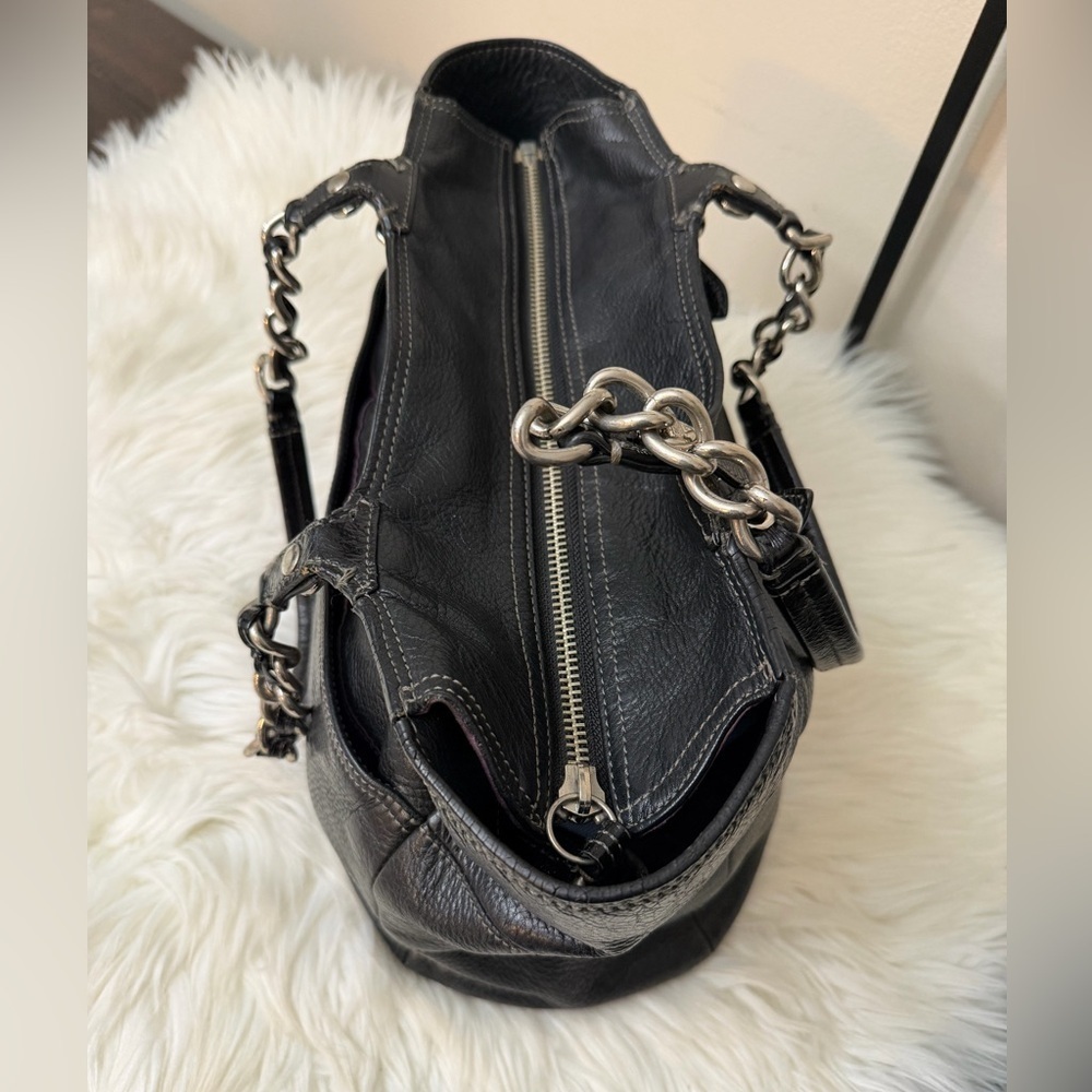 Coach Madison Tribeca East West Black Pebbled Leather Bag 14111 - Picture 4 of 10